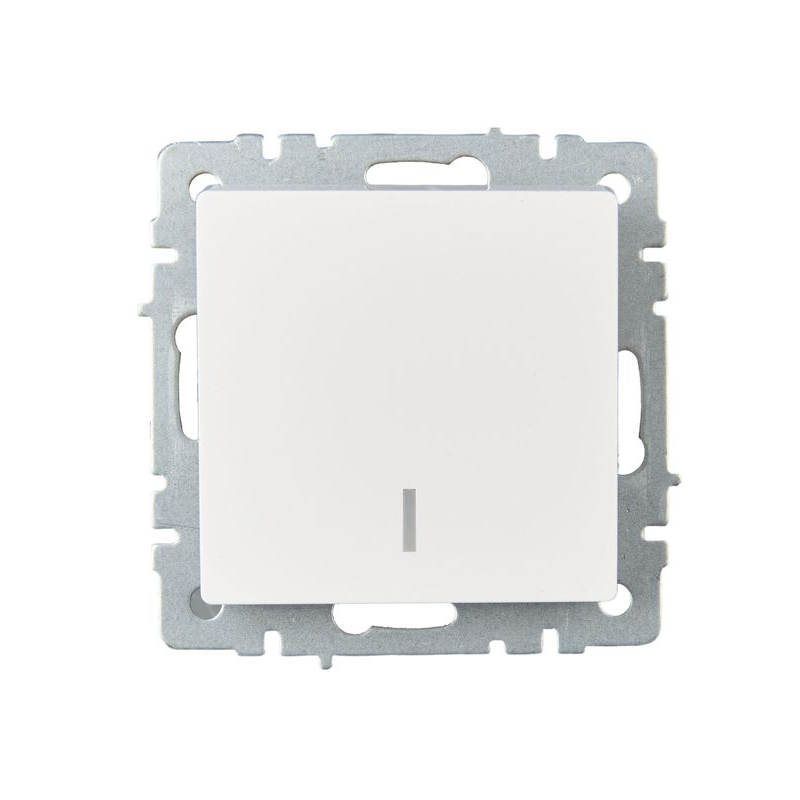 BRITE Выключатель 1-клавишный проходной с индикацией 10А ВС10-1-7-БрБ белый IEK