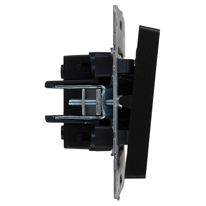 BRITE Выключатель 1-клавишный проходной с индикацией 10А ВС10-1-7-БрЧ черный IEK