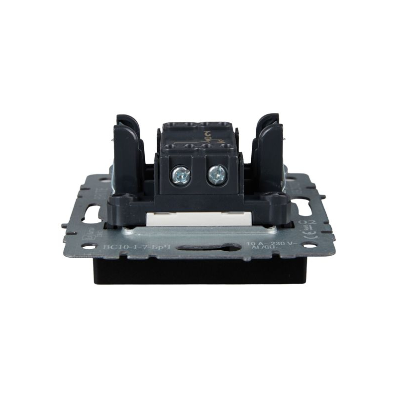 BRITE Выключатель 1-клавишный проходной с индикацией 10А ВС10-1-7-БрЧ черный IEK