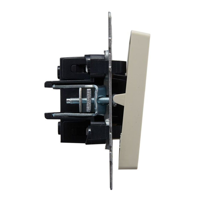 BRITE Выключатель 1-клавишный проходной с индикацией 10А ВС10-1-7-БрКр бежевый IEK