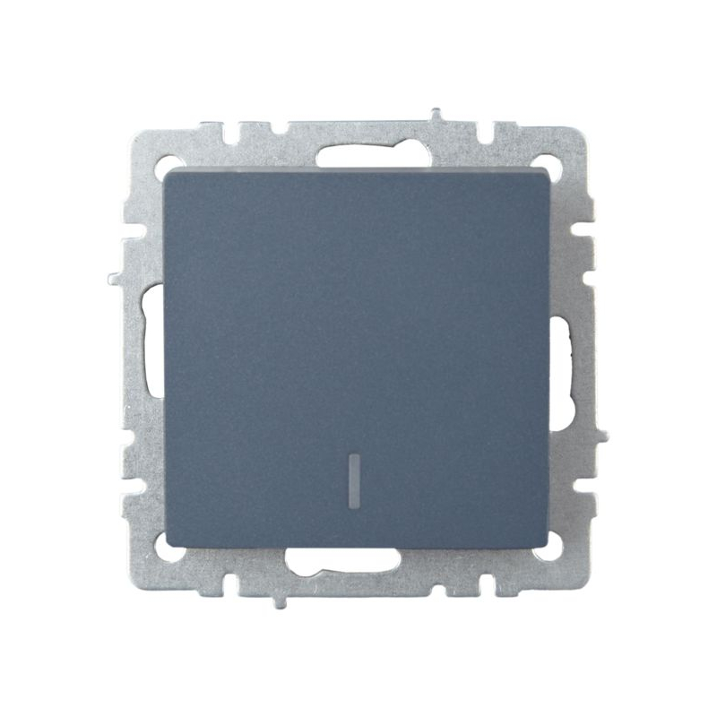 BRITE Выключатель 1-клавишный проходной с индикацией 10А ВС10-1-7-БрМ маренго IEK