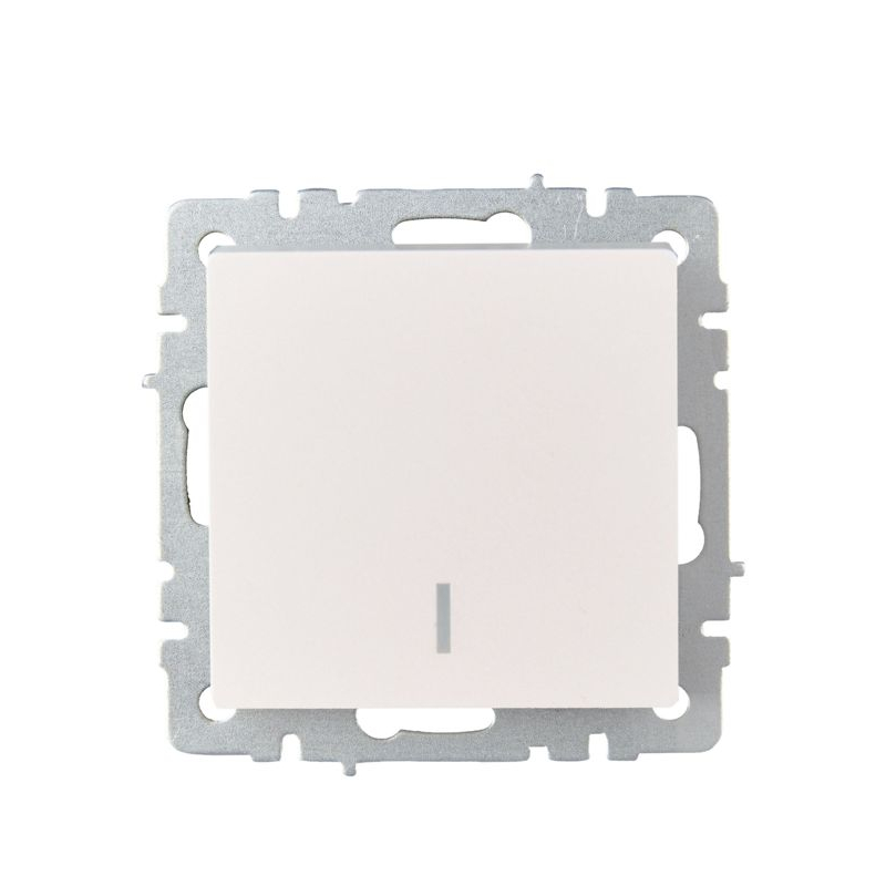 BRITE Выключатель 1-клавишный проходной с индикацией 10А ВС10-1-7-БрЖ жемчуг IEK