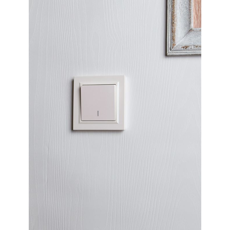 BRITE Выключатель 1-клавишный проходной с индикацией 10А ВС10-1-7-БрЖ жемчуг IEK