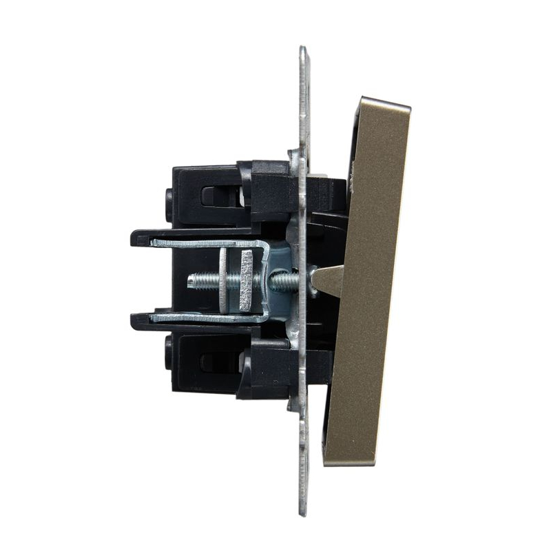 BRITE Выключатель 1-клавишный проходной с индикацией 10А ВС10-1-7-БрШ шампань IEK