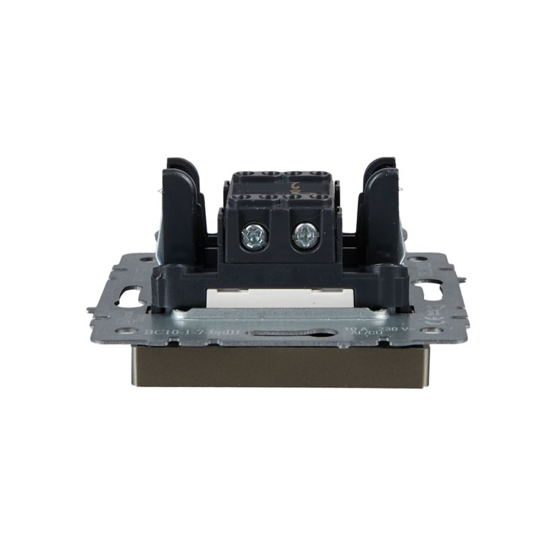 BRITE Выключатель 1-клавишный проходной с индикацией 10А ВС10-1-7-БрШ шампань IEK