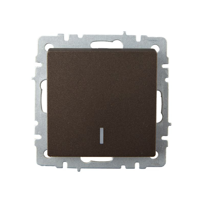 BRITE Выключатель 1-клавишный проходной с индикацией 10А ВС10-1-7-БрТБ темная бронза IEK