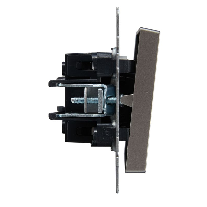 BRITE Выключатель 1-клавишный проходной с индикацией 10А ВС10-1-7-БрС сталь IEK