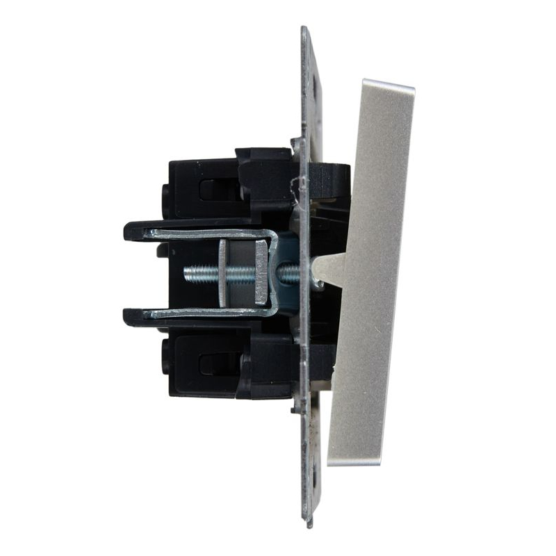 BRITE Выключатель 1-клавишный проходной с индикацией 10А ВС10-1-7-БрА алюминий IEK