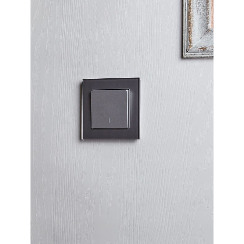 BRITE Выключатель 1-клавишный проходной с индикацией 10А ВС10-1-7-БрА алюминий IEK