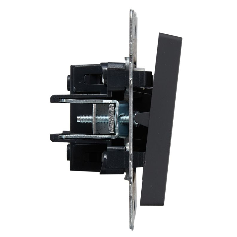 BRITE Выключатель 1-клавишный проходной с индикацией 10А ВС10-1-7-БрГ графит IEK