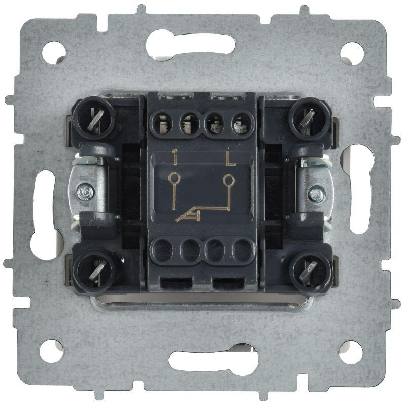 BRITE Выключатель 1-клавишный самовозвратный 10А ВС10-1-4-БрАБ арктический белый IEK