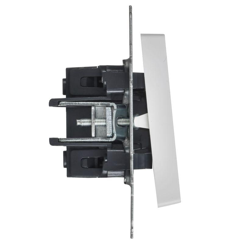 BRITE Выключатель 1-клавишный самовозвратный 10А ВС10-1-4-БрАБ арктический белый IEK