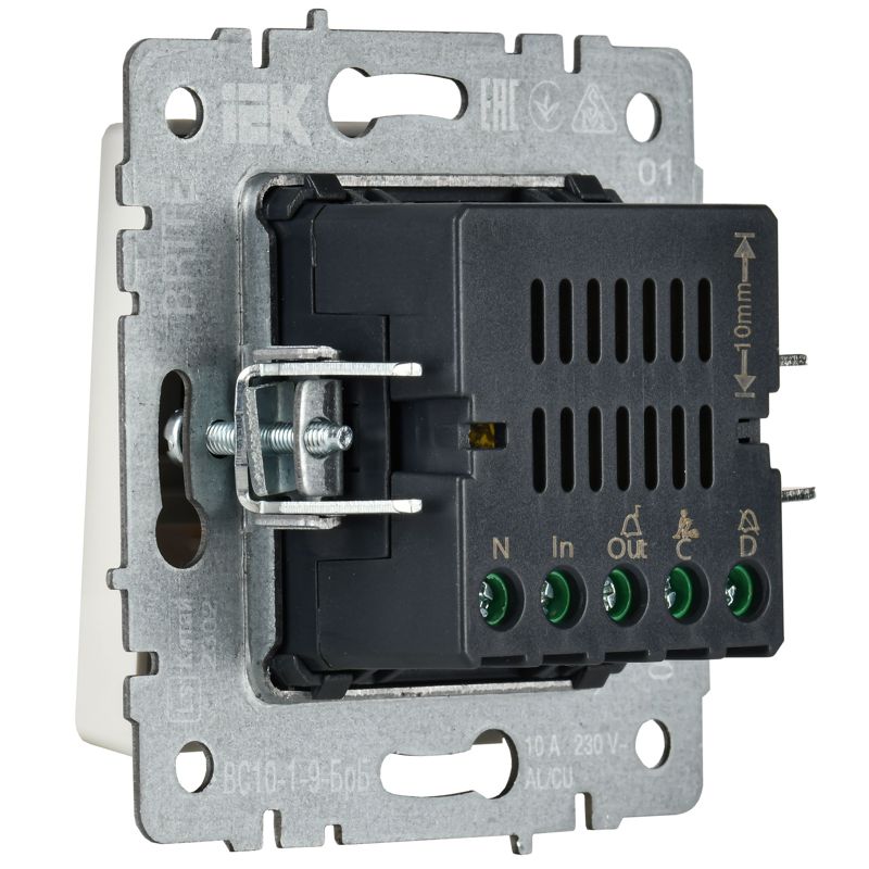 BRITE Кнопка звонка с индикацией для отелей 10А ВС10-1-9-БрБ белый IEK