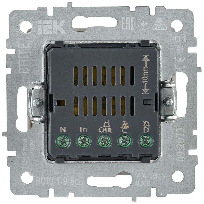 BRITE Кнопка звонка с индикацией для отелей 10А ВС10-1-9-БрБ белый IEK