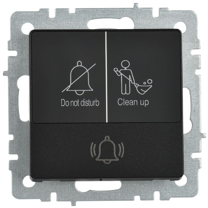 BRITE Кнопка звонка с индикацией для отелей 10А ВС10-1-9-БрЧ черный IEK