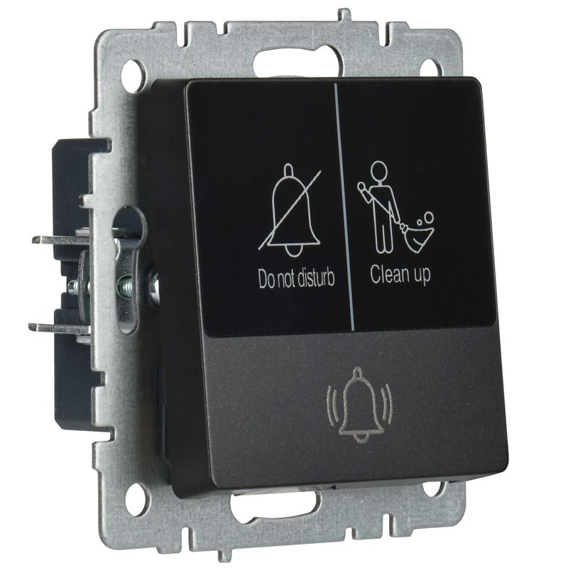 BRITE Кнопка звонка с индикацией для отелей 10А ВС10-1-9-БрЧ черный IEK