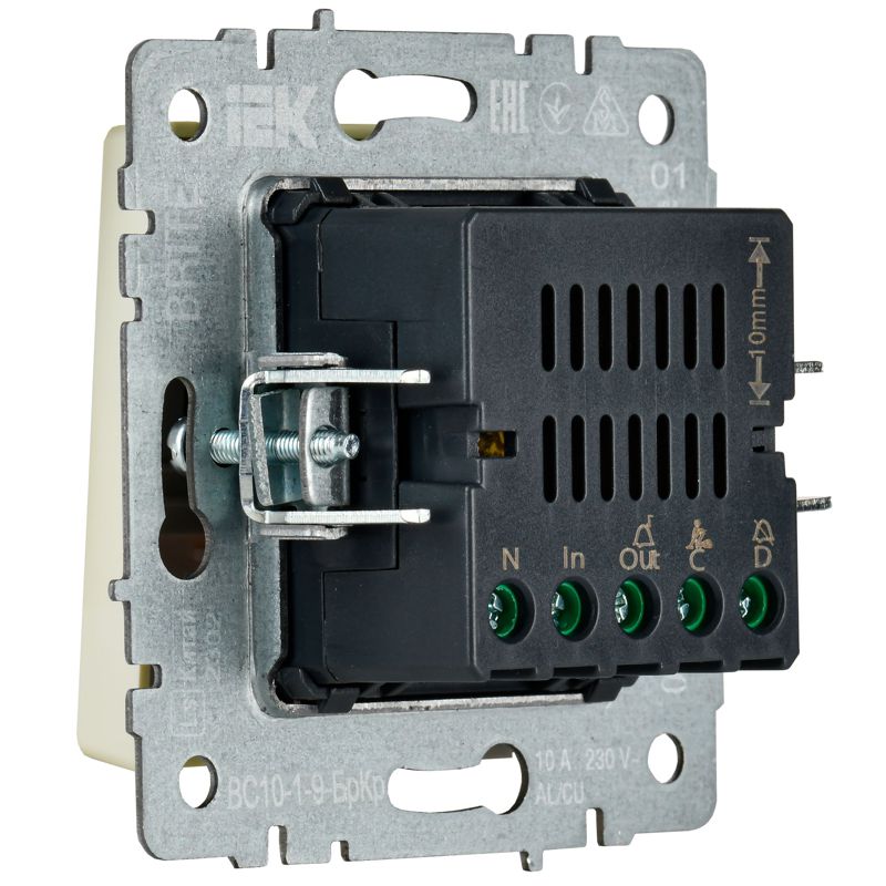 BRITE Кнопка звонка с индикацией для отелей 10А ВС10-1-9-БрКр бежевый IEK