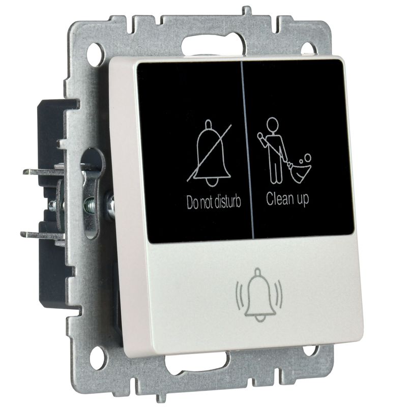 BRITE Кнопка звонка с индикацией для отелей 10А ВС10-1-9-БрЖ жемчуг IEK