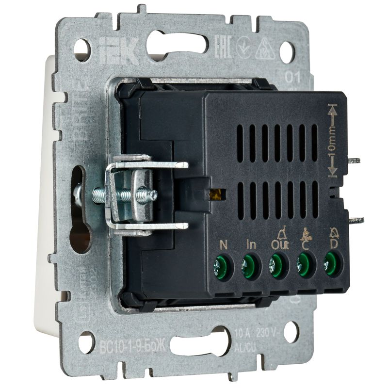 BRITE Кнопка звонка с индикацией для отелей 10А ВС10-1-9-БрЖ жемчуг IEK