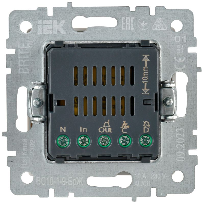 BRITE Кнопка звонка с индикацией для отелей 10А ВС10-1-9-БрЖ жемчуг IEK