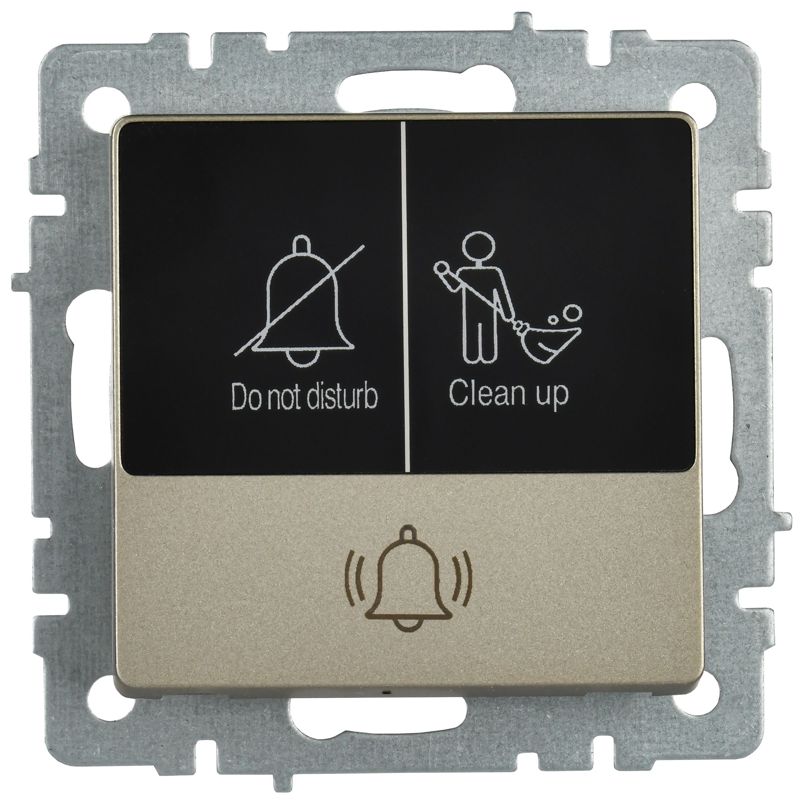 BRITE Кнопка звонка с индикацией для отелей 10А ВС10-1-9-БрШ шампань IEK