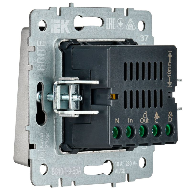 BRITE Кнопка звонка с индикацией для отелей 10А ВС10-1-9-БрА алюминий IEK