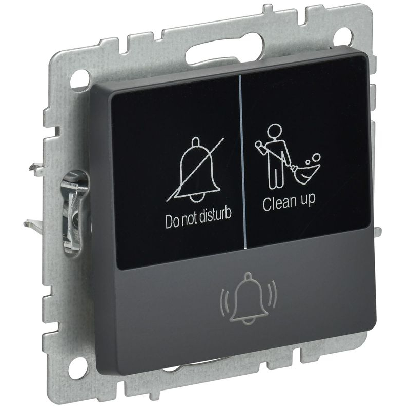 BRITE Кнопка звонка с индикацией для отелей 10А ВС10-1-9-БрГ графит IEK