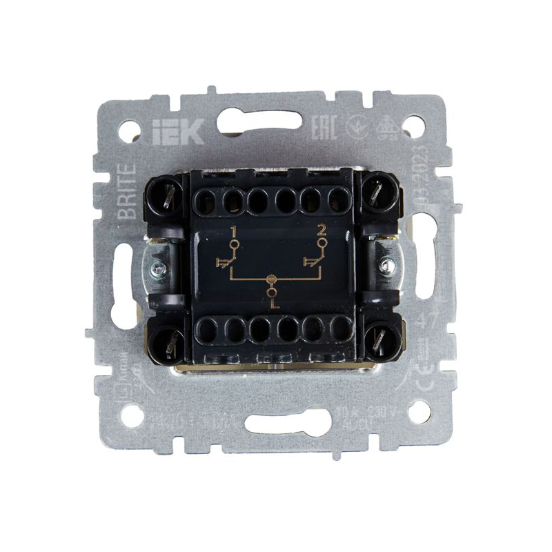 BRITE Выключатель жалюзи 10А ВС10-1-5-БрА алюминий IEK