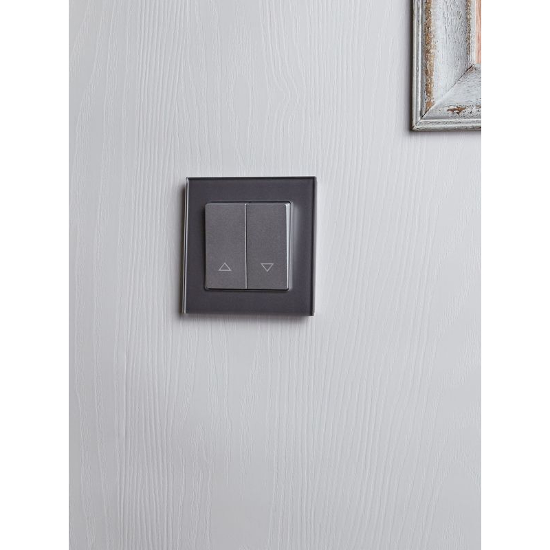 BRITE Выключатель жалюзи 10А ВС10-1-5-БрА алюминий IEK