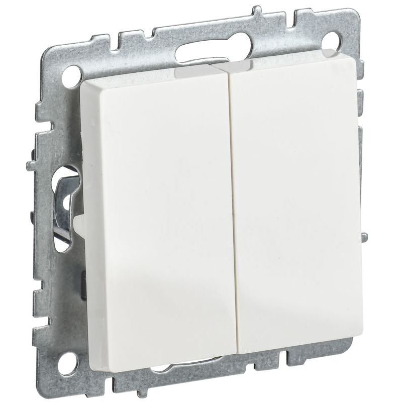 BRITE Выключатель 2-клавишный 10А ВС10-2-0-БрБ белый