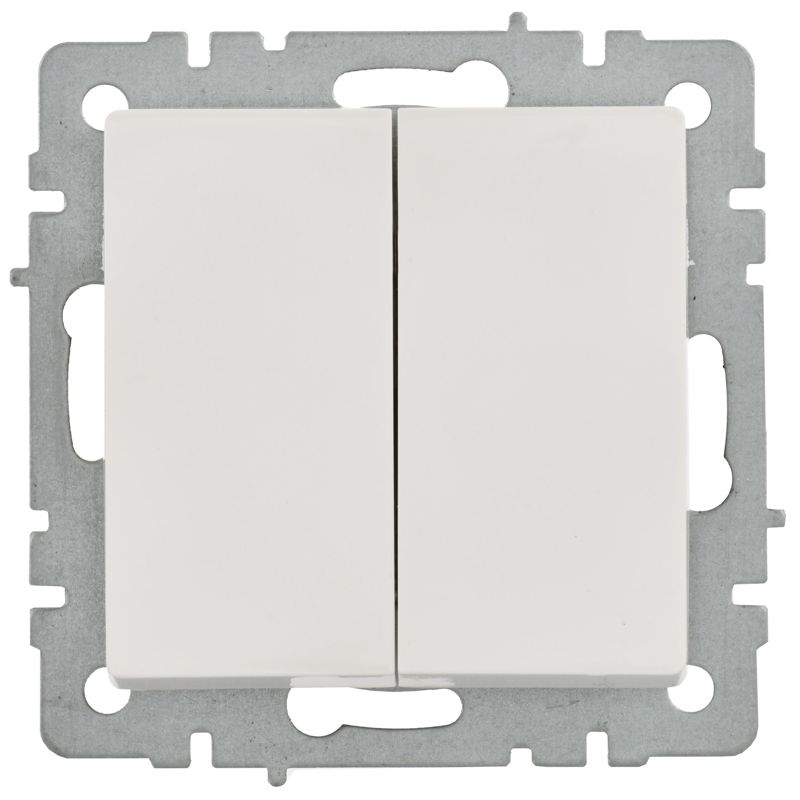 BRITE Выключатель 2-клавишный 10А ВС10-2-0-БрБ белый