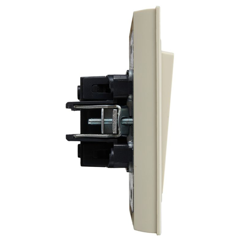 BRITE Выключатель 2-клавишный 10А в сборе ВСР10-2-0-БрКр бежевый IEK