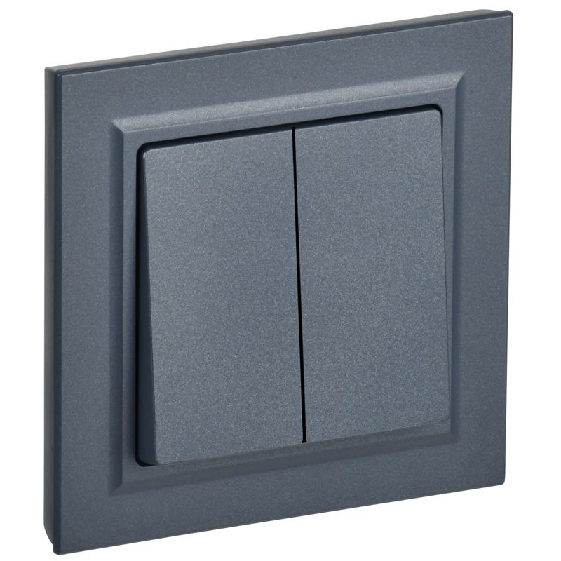 BRITE Выключатель 2-клавишный 10А в сборе ВСР10-2-0-БрМ маренго IEK