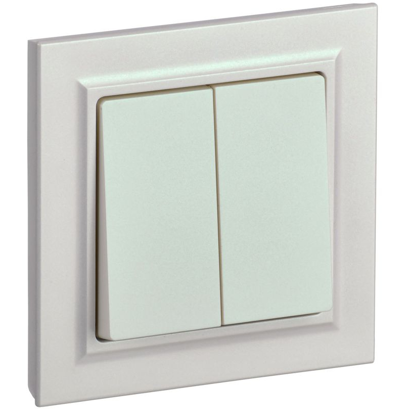 BRITE Выключатель 2-клавишный 10А в сборе ВСР10-2-0-БрЖ жемчуг IEK
