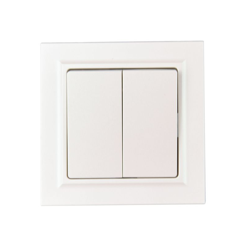 BRITE Выключатель 2-клавишный 10А в сборе ВСР10-2-0-БрЖ жемчуг IEK