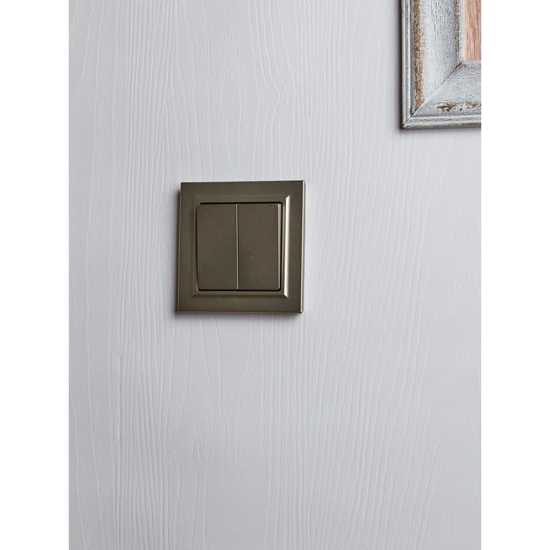 BRITE Выключатель 2-клавишный 10А в сборе ВСР10-2-0-БрШ шампань IEK