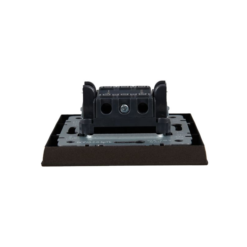 BRITE Выключатель 2-клавишный 10А в сборе ВСР10-2-0-БрТБ темная бронза IEK