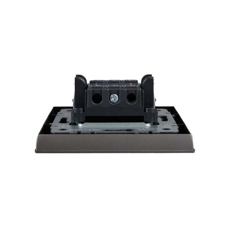 BRITE Выключатель 2-клавишный 10А в сборе ВСР10-2-0-БрС сталь IEK