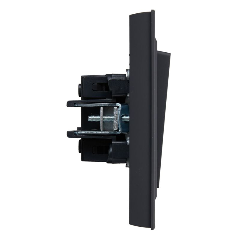 BRITE Выключатель 2-клавишный 10А в сборе ВСР10-2-0-БрГ графит IEK