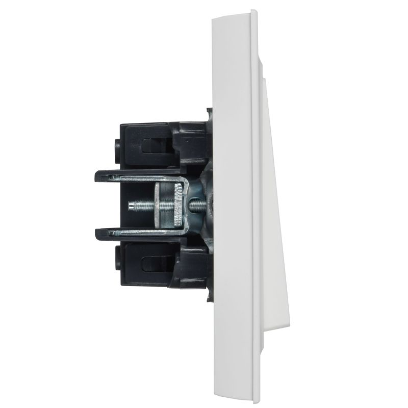 BRITE Выключатель 2-клавишный 10А в сборе ВСР10-2-0-БрАБ арктический белый IEK