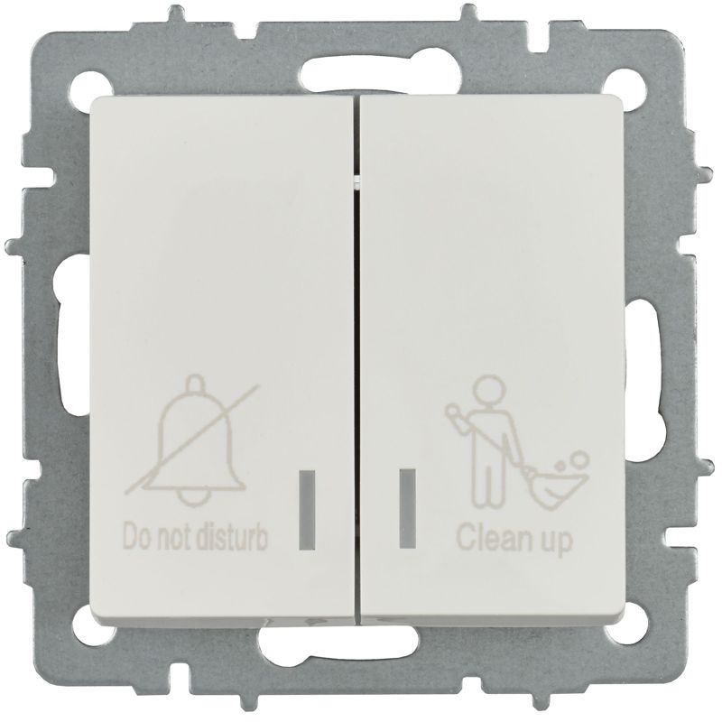 BRITE Выключатель 2-клавишный с индикацией для отелей 10А ВС10-2-9-БрБ белый IEK