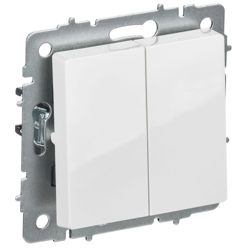 BRITE Выключатель 2-клавишный перекрестный 10А ВС10-2-3-БрБ белый IEK