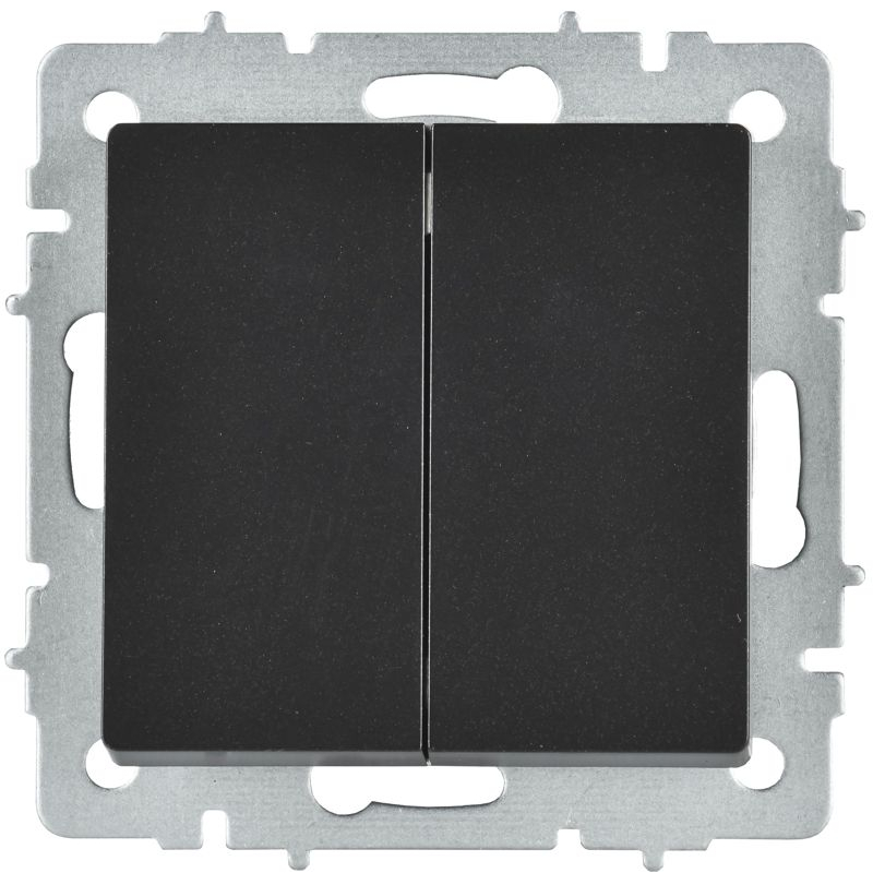 BRITE Выключатель 2-клавишный перекрестный 10А ВС10-2-3-БрЧ черный IEK