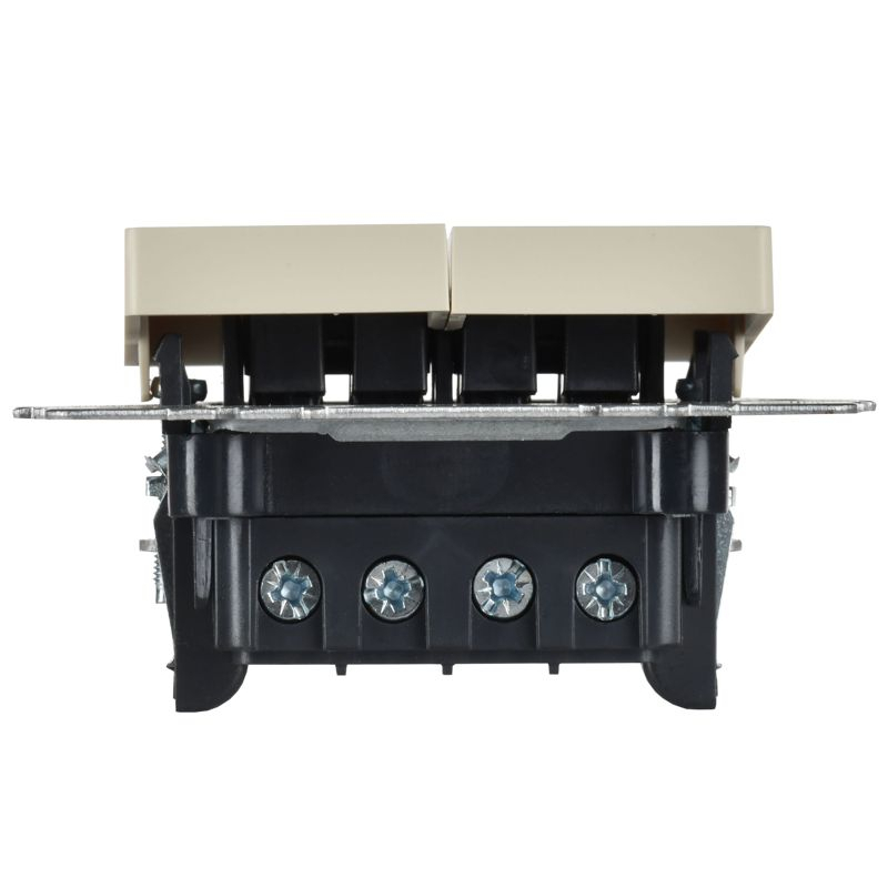 BRITE Выключатель 2-клавишный перекрестный 10А ВС10-2-3-БрКр бежевый IEK