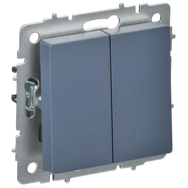 BRITE Выключатель 2-клавишный перекрестный 10А ВС10-2-3-БрМ маренго IEK