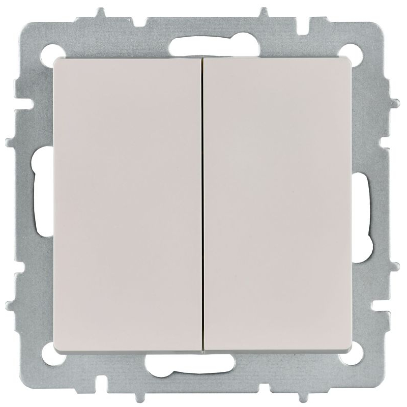 BRITE Выключатель 2-клавишный перекрестный 10А ВС10-2-3-БрЖ жемчуг IEK