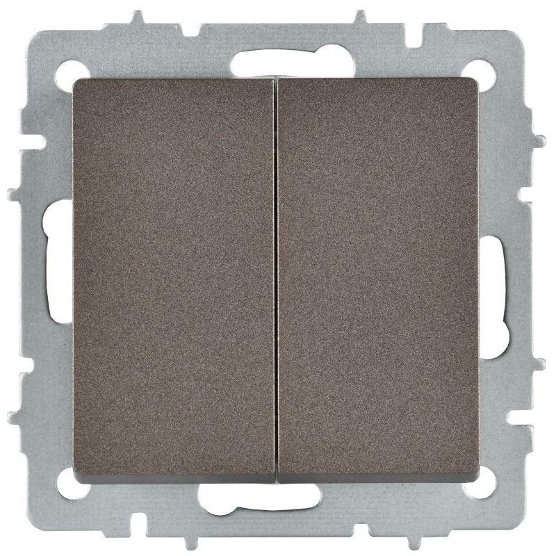 BRITE Выключатель 2-клавишный перекрестный 10А ВС10-2-3-БрТБ темная бронза IEK