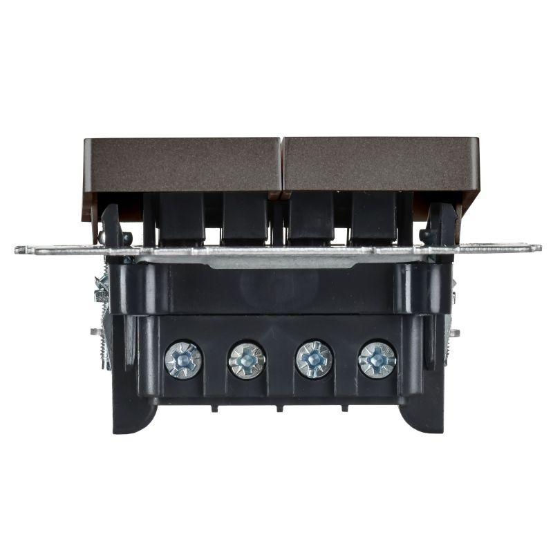 BRITE Выключатель 2-клавишный перекрестный 10А ВС10-2-3-БрТБ темная бронза IEK