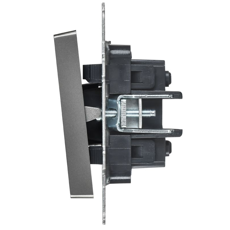 BRITE Выключатель 2-клавишный перекрестный 10А ВС10-2-3-БрС сталь IEK