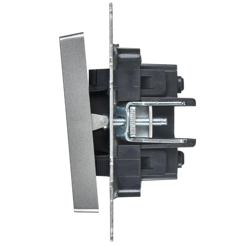 BRITE Выключатель 2-клавишный перекрестный 10А ВС10-2-3-БрА алюминий IEK